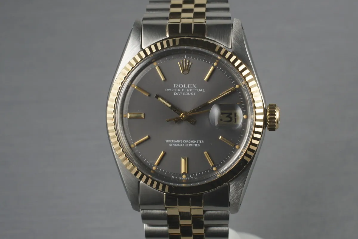 1972 Rolex Two Tone DateJust 1601 with Dark Gray Dial