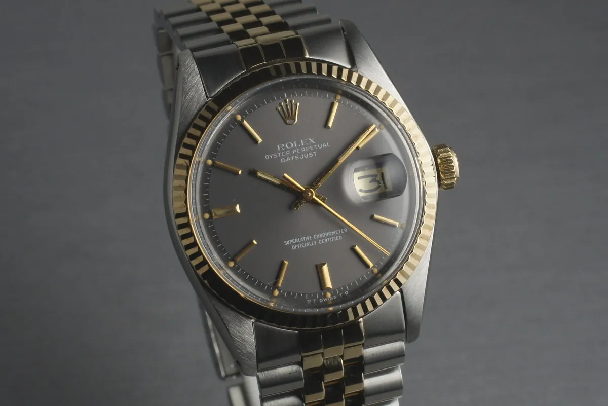 1972 Rolex Two Tone DateJust 1601 with Dark Gray Dial
