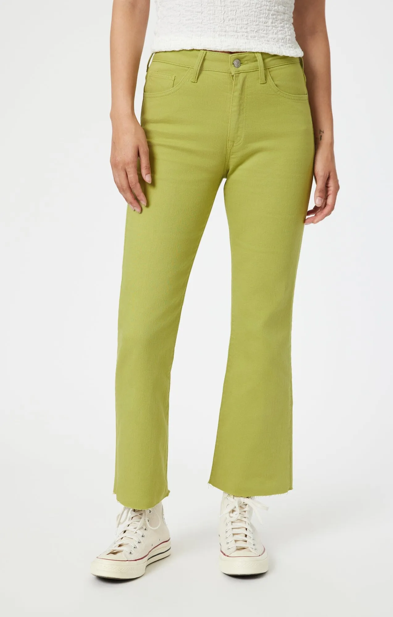 ANIKA CROP FLARE IN SPINACH GREEN FLEX BLUE