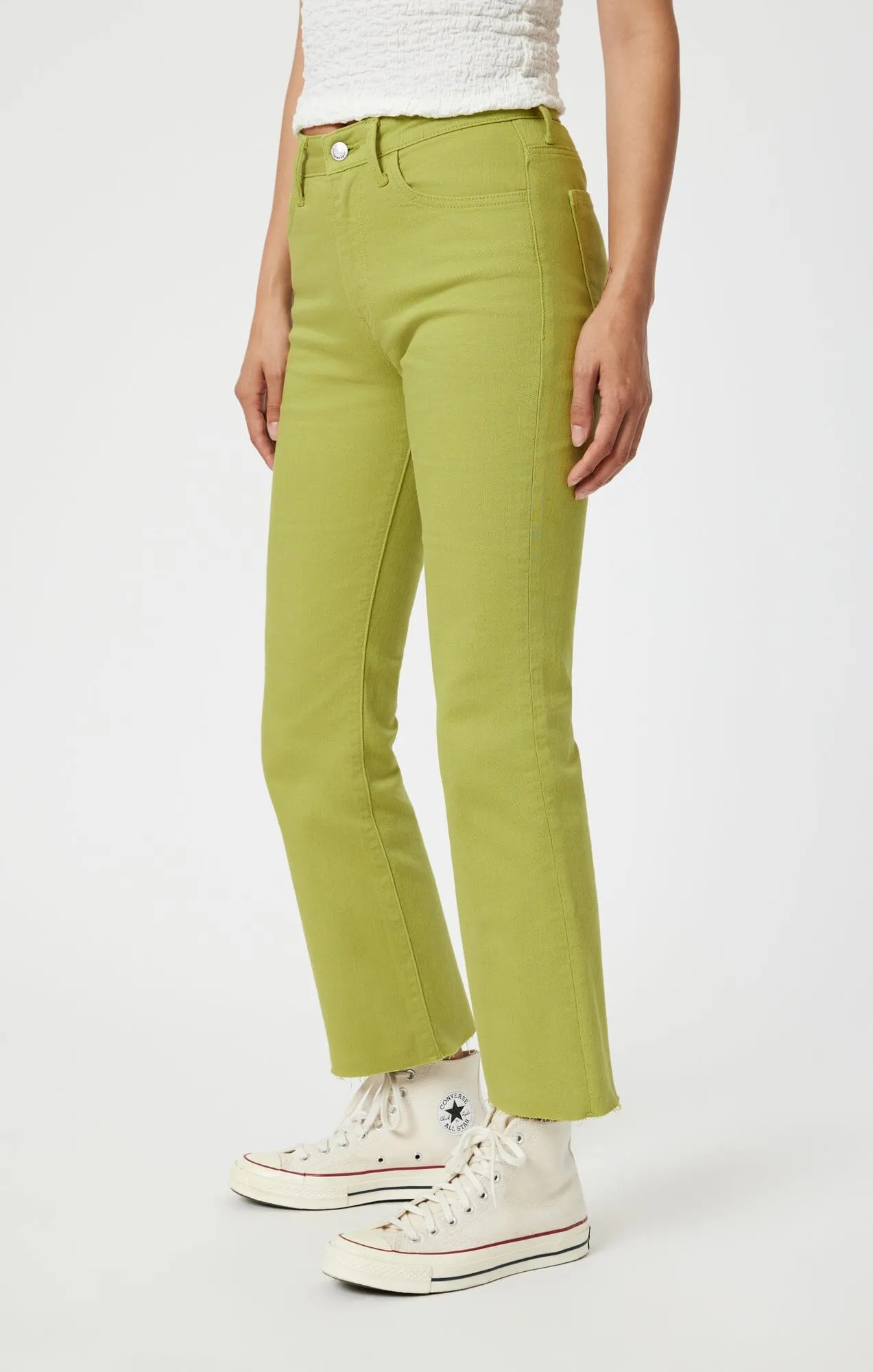 ANIKA CROP FLARE IN SPINACH GREEN FLEX BLUE