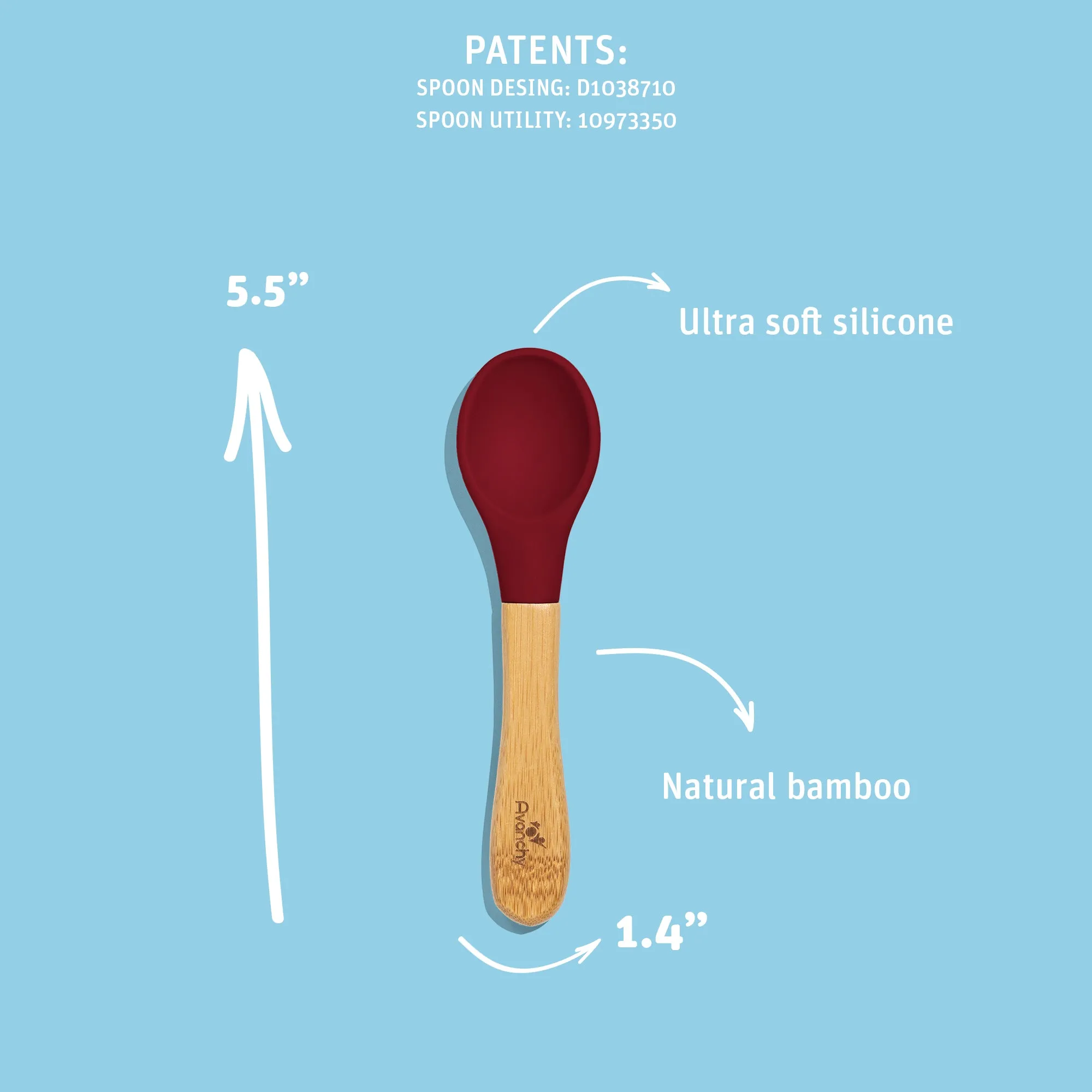 Baby Spoon Regular Scoop | Bamboo & Silicone