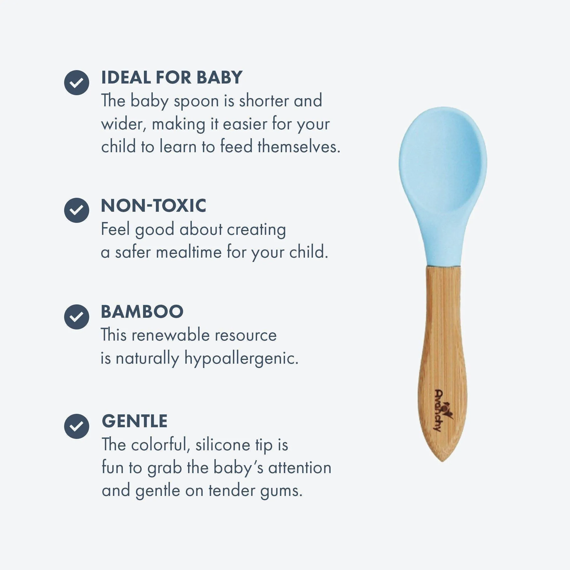 Baby Spoon Regular Scoop | Bamboo & Silicone