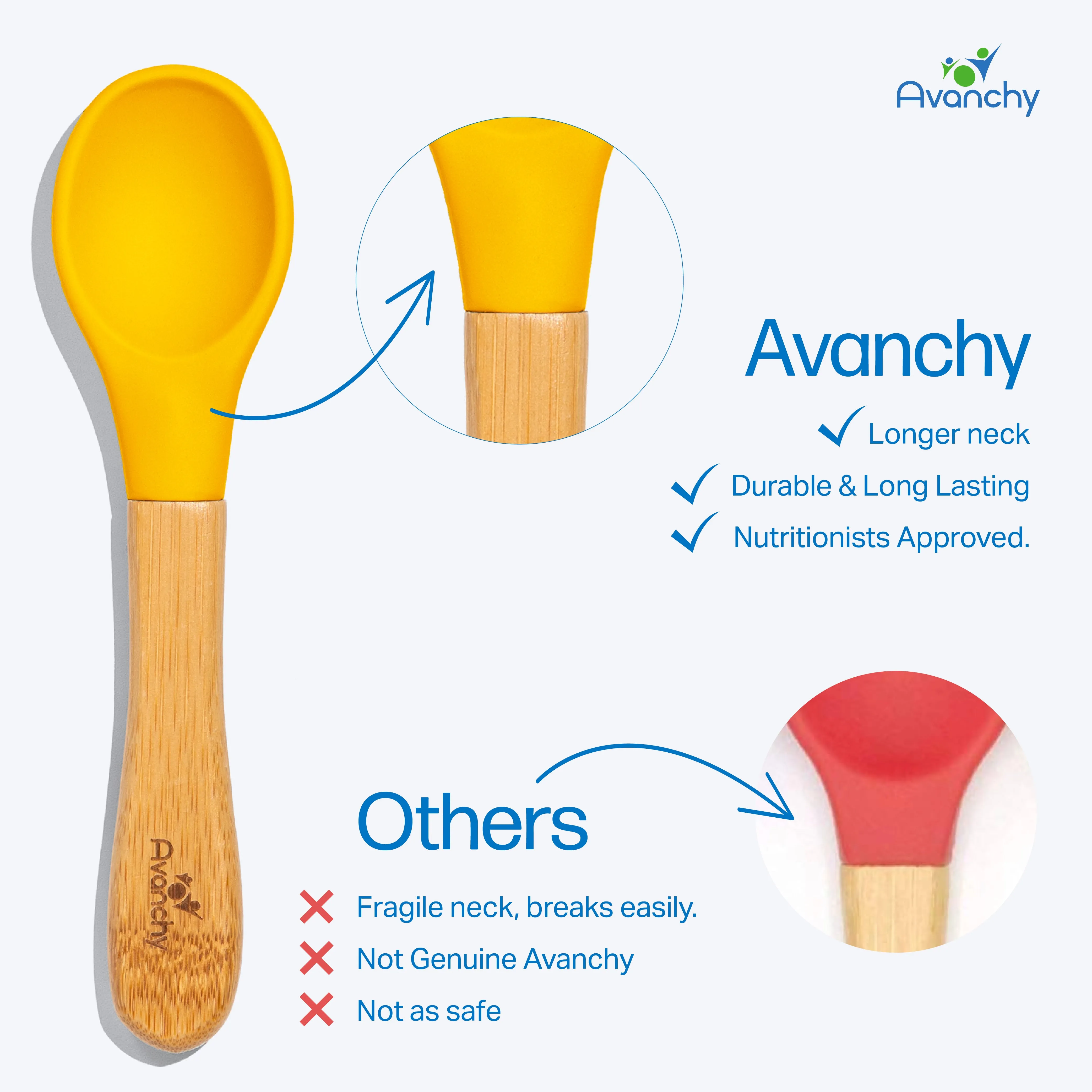 Baby Spoon Regular Scoop | Bamboo & Silicone