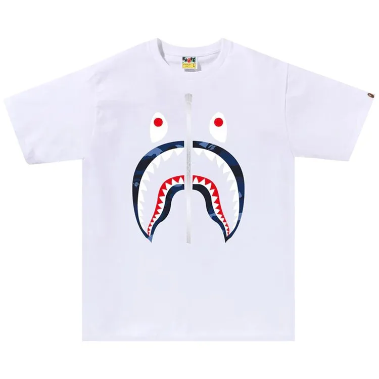 BAPE Color Camo Shark 'White/Navy' T-Shirt, White