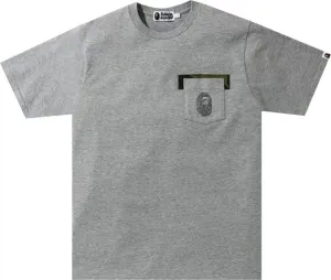 BAPE Reverse Ape Head Pocket Tee 'Grey', Gray