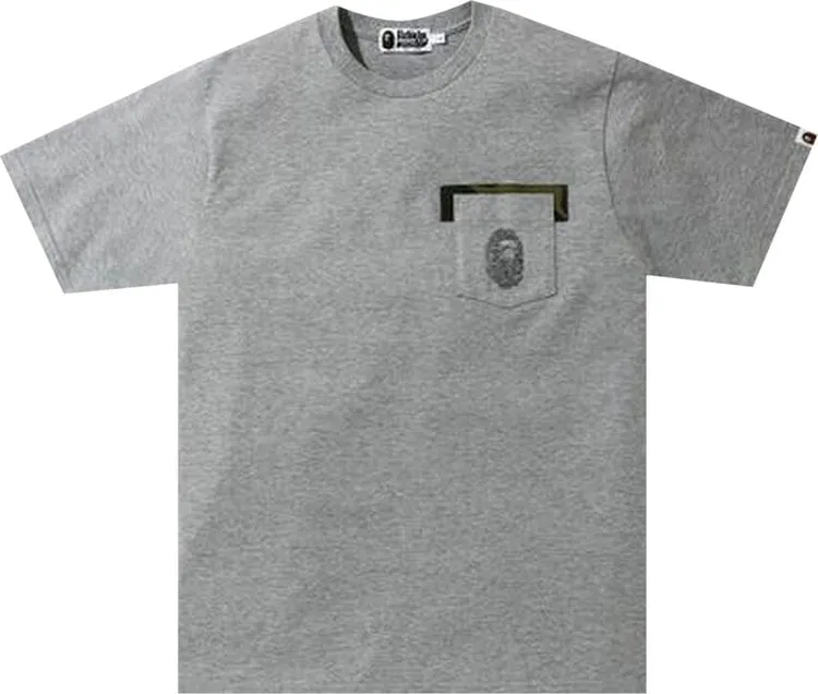 BAPE Reverse Ape Head Pocket Tee 'Grey', Gray
