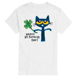 Big and tall cat Pete Happy St. Patrick's Day License, white