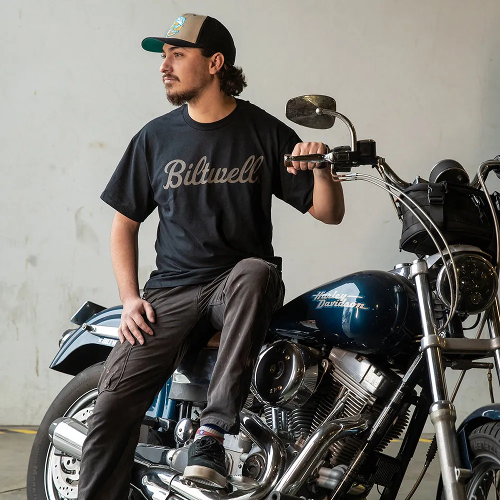 BILTWELL T-SHIRT [SCRIPT GREY BLACK]