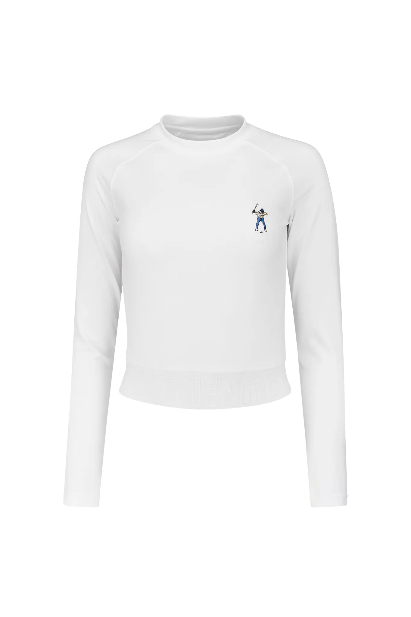 Bright White Women's L/S Banded Cropped Tee