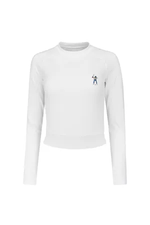 Bright White Women's L/S Banded Cropped Tee