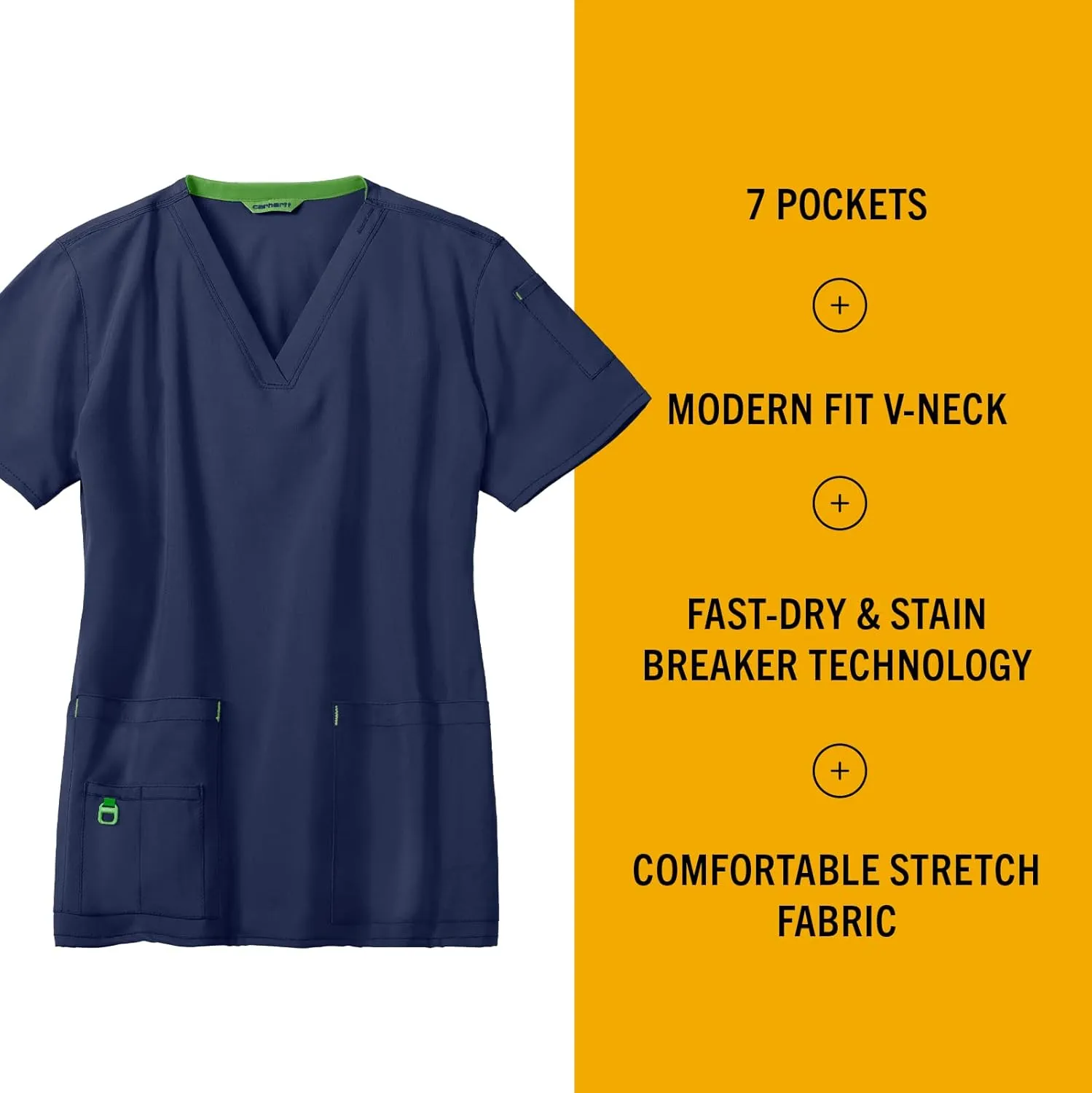 Carhartt Scrubs C12110 Women's Force Cross-Flex Modern Fit V-Neck Top
