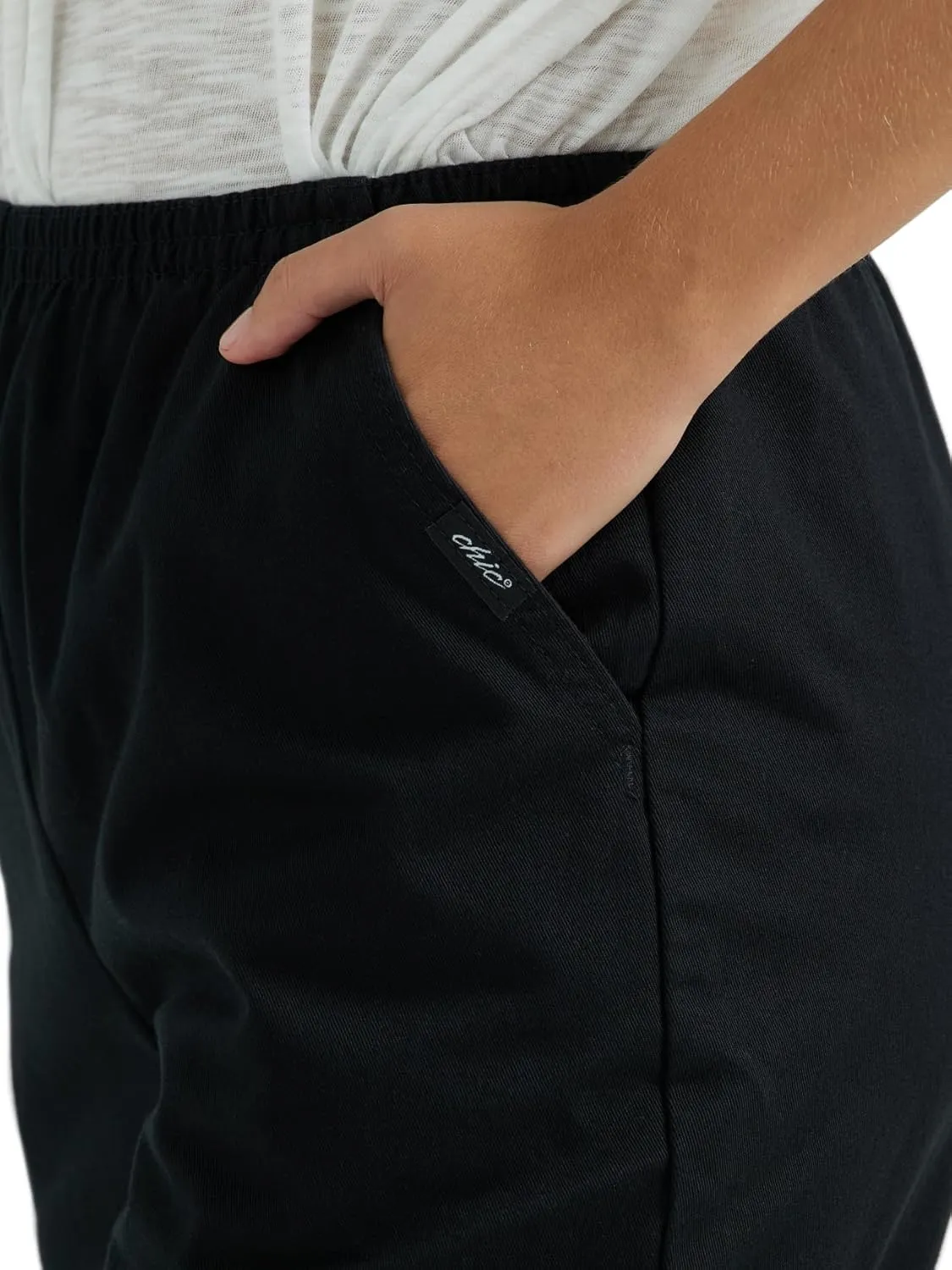 Chic Classic Collection Women's Cotton Pull-On Pant with Elastic Waist