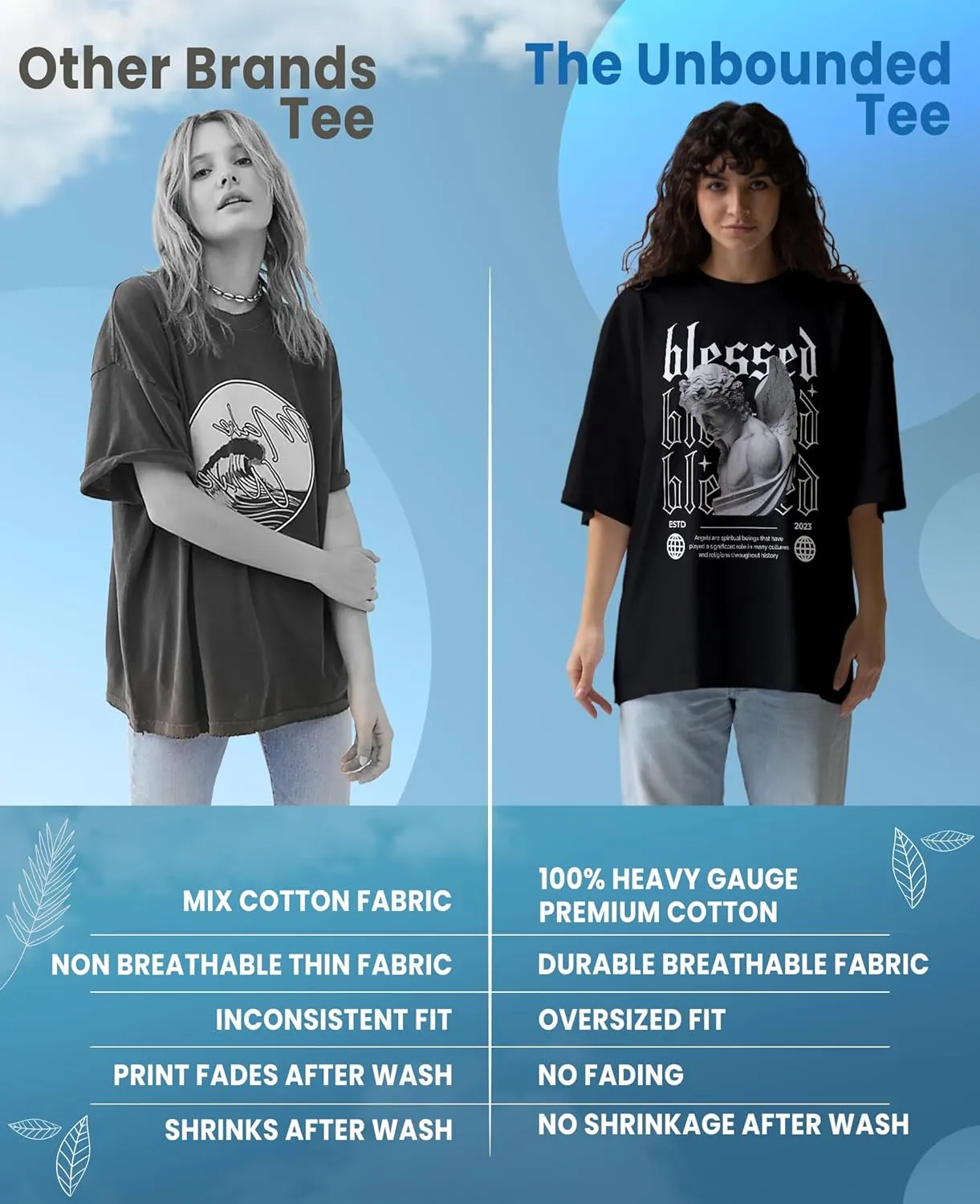 Commando Girls Trendy Oversized T-Shirts for Women, Cotton T-Shirts, Perfect for Casual Wear & Gifting | WB.6.20