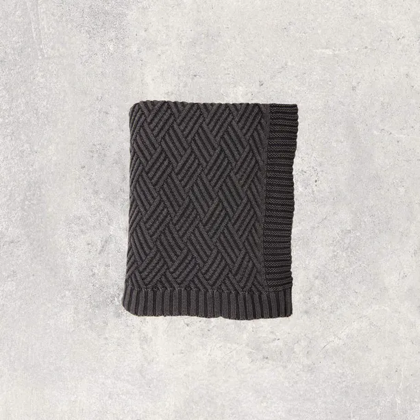 Cotton Throw Blanket | Washed Brick Charcoal