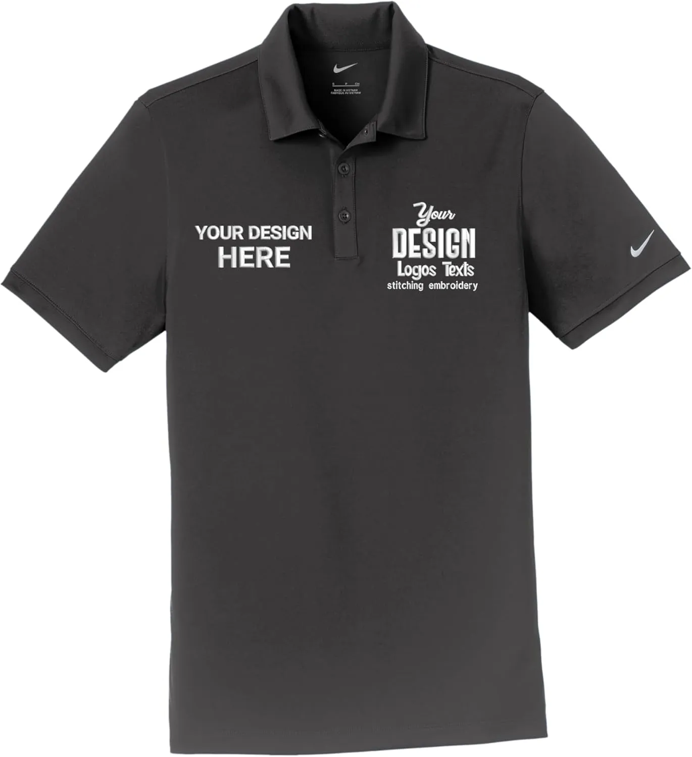 Custom Polo Shirt, Permium Quality Embroidered T Shirts, Personalized Logo Shirt, Quality Fabric Custom Text Polo Shirts White