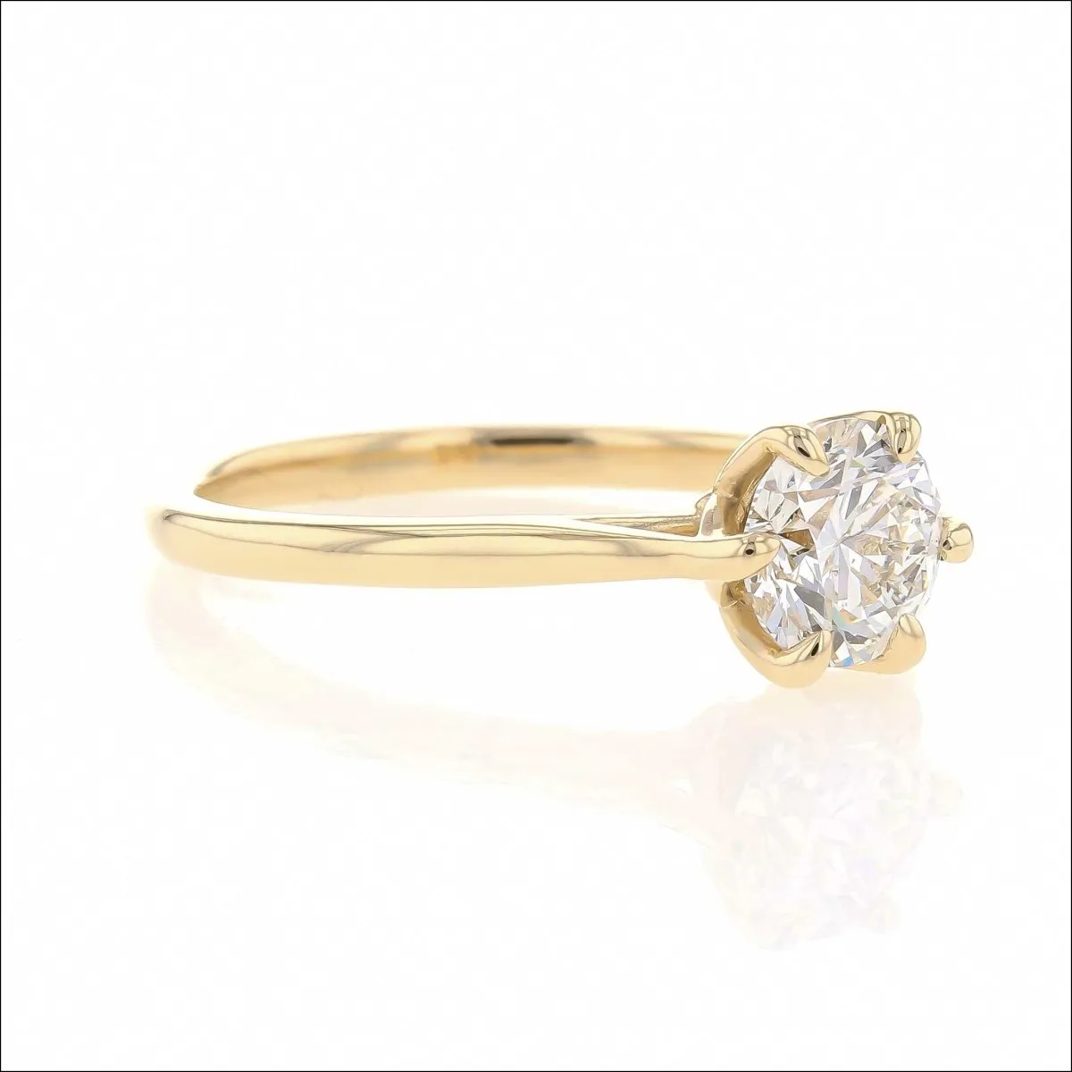 Diamond Floral Engagement Ring 14KY
