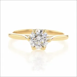 Diamond Floral Engagement Ring 14KY