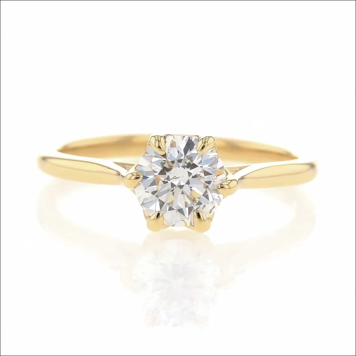 Diamond Floral Engagement Ring 14KY