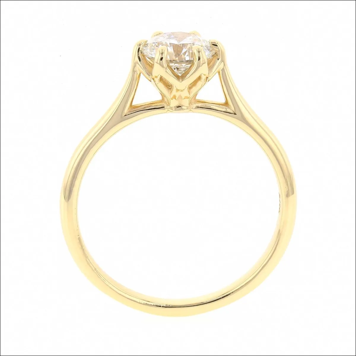Diamond Floral Engagement Ring 14KY
