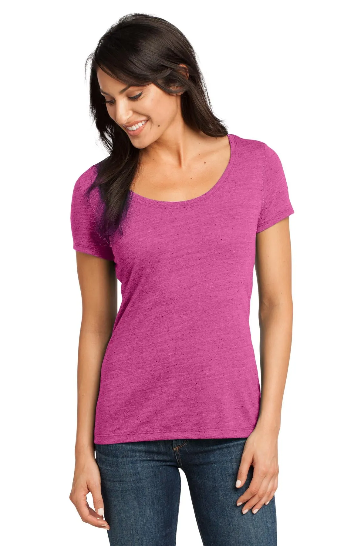 District Made Ladies Textured Scoop Tee. DM471