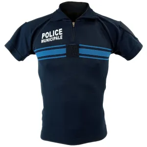 French Police Stretch Polo Shirt - Blue