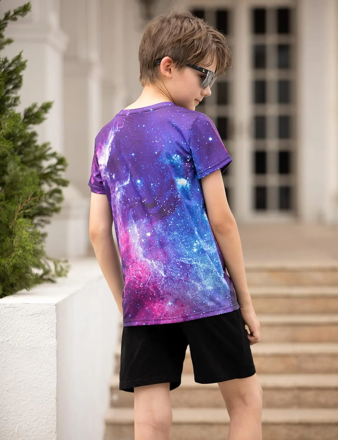 Funnycokid Boys Girls Shirts Graphic T-Shirt Neon Clothes Kids Novelty Youth Short Sleeve Animal Print Tees 4-16 Years