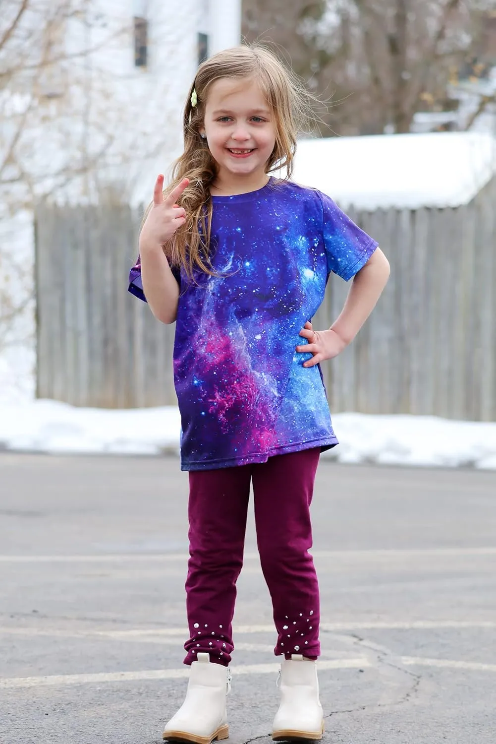 Funnycokid Boys Girls Shirts Graphic T-Shirt Neon Clothes Kids Novelty Youth Short Sleeve Animal Print Tees 4-16 Years