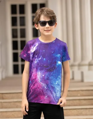 Funnycokid Boys Girls Shirts Graphic T-Shirt Neon Clothes Kids Novelty Youth Short Sleeve Animal Print Tees 4-16 Years