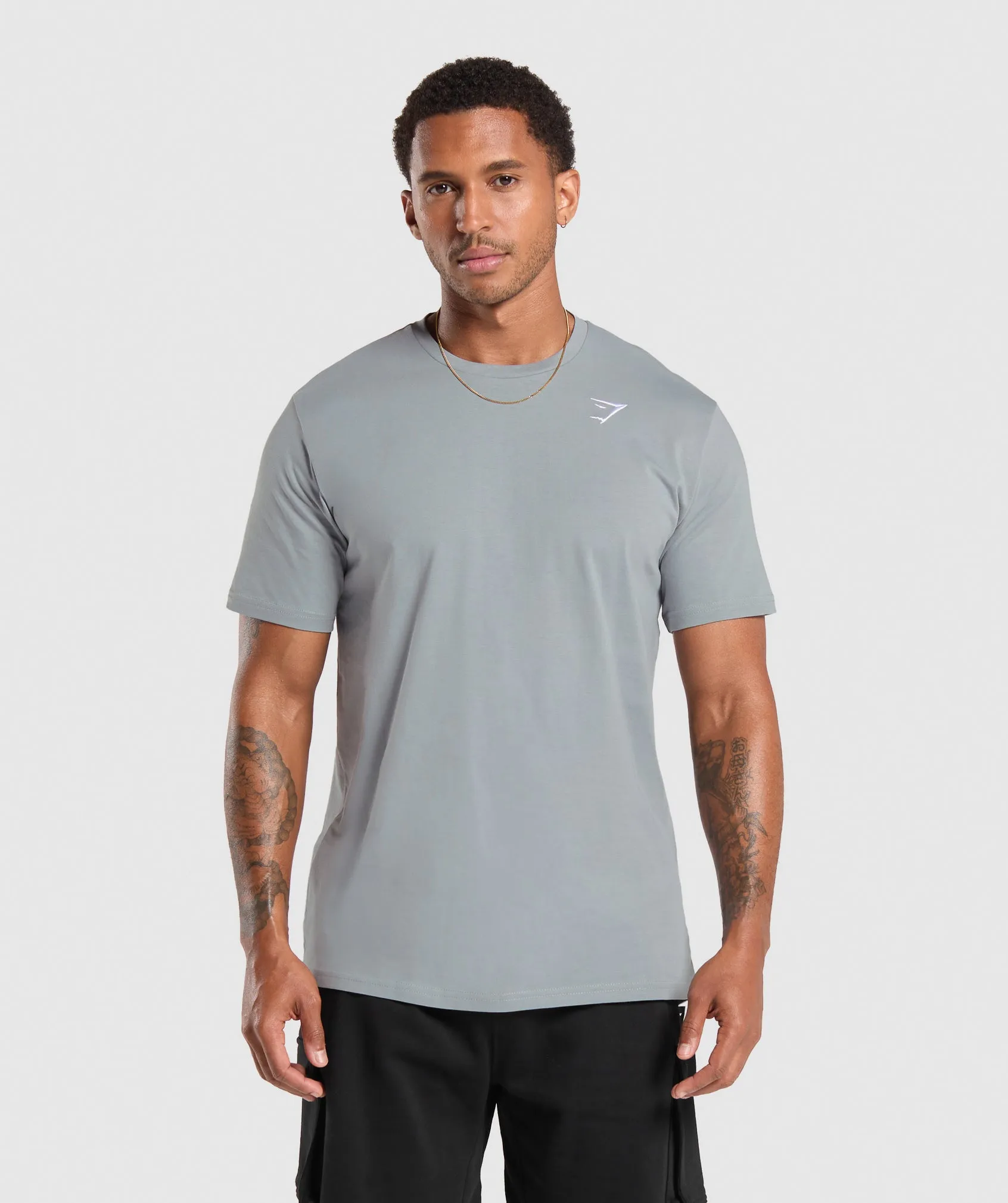 Gymshark Crest T-Shirt - Denim Grey