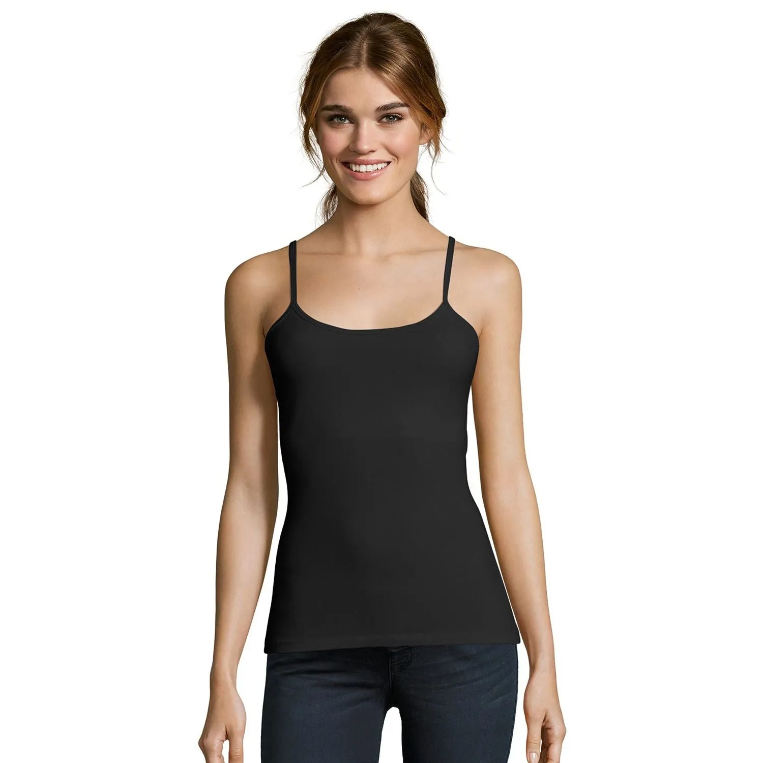Hanes Hanes Women's Stretch Cotton Tank Top, Black
