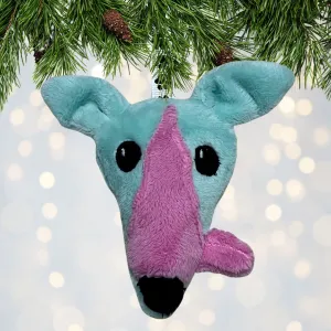 Houndie Head Ornament Mint with Pink Blaze and Tongue