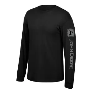 John Deere Men's Black & Grey Long Sleeve Tee