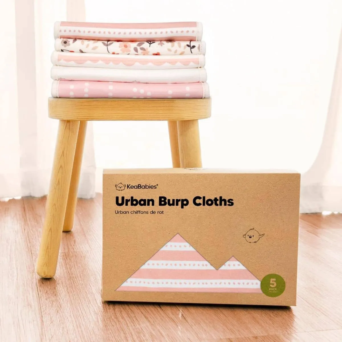 KeaBabies Urban Organic Burp Cloths - Sweet Charm