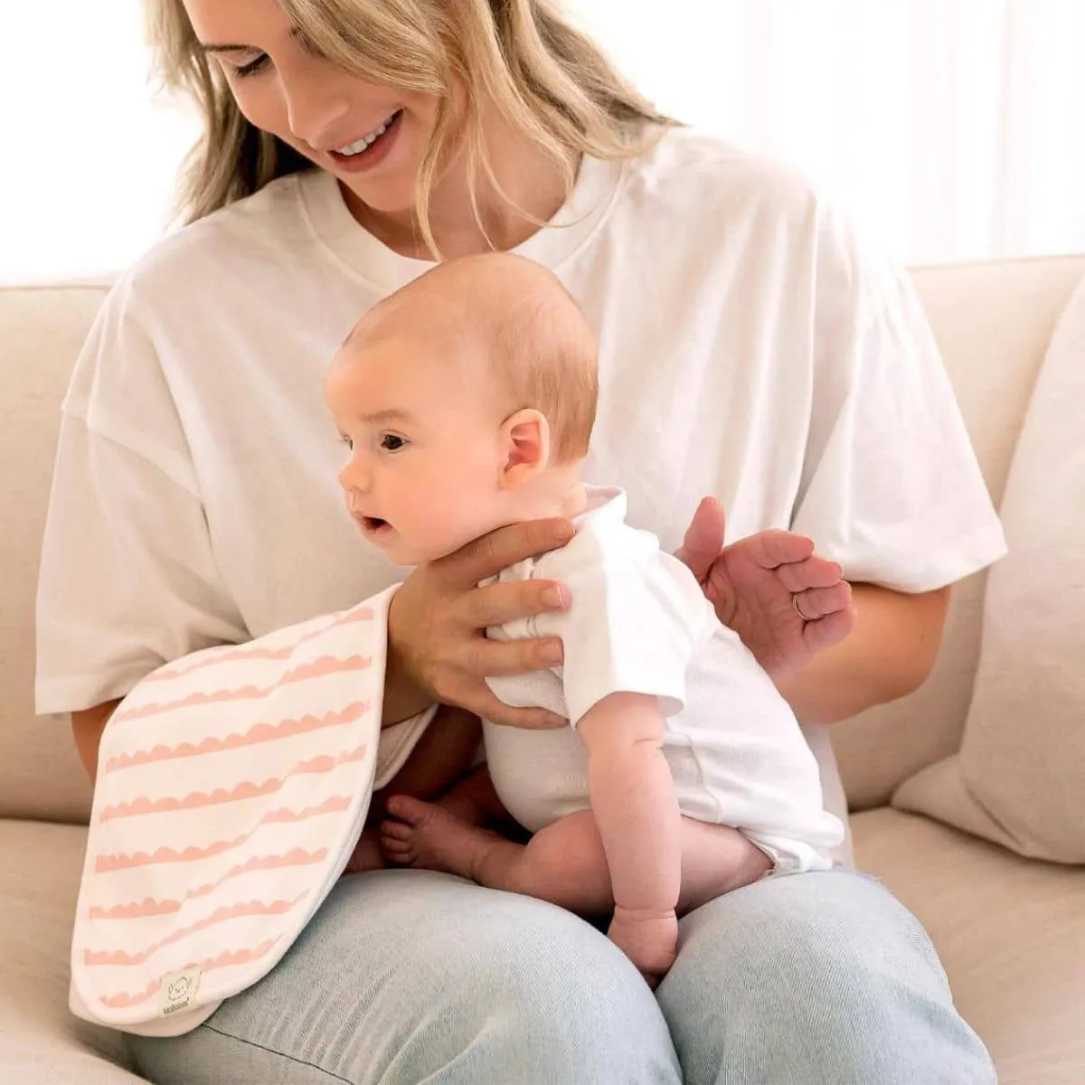 KeaBabies Urban Organic Burp Cloths - Sweet Charm