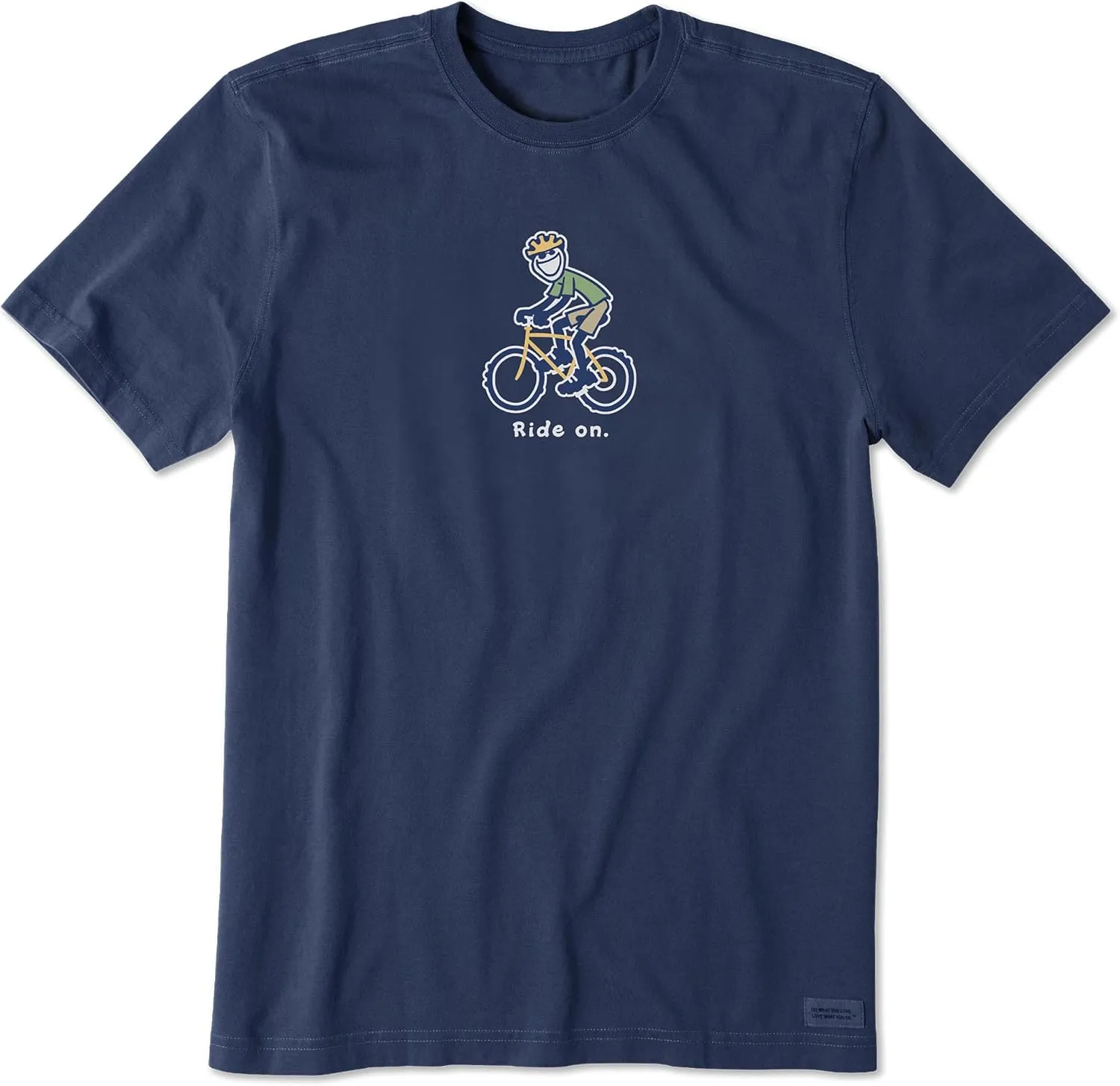 Life is Good Men's Crusher Tee Shirt, Short Sleeve Cotton Graphic T-Shirts, Bike Jake