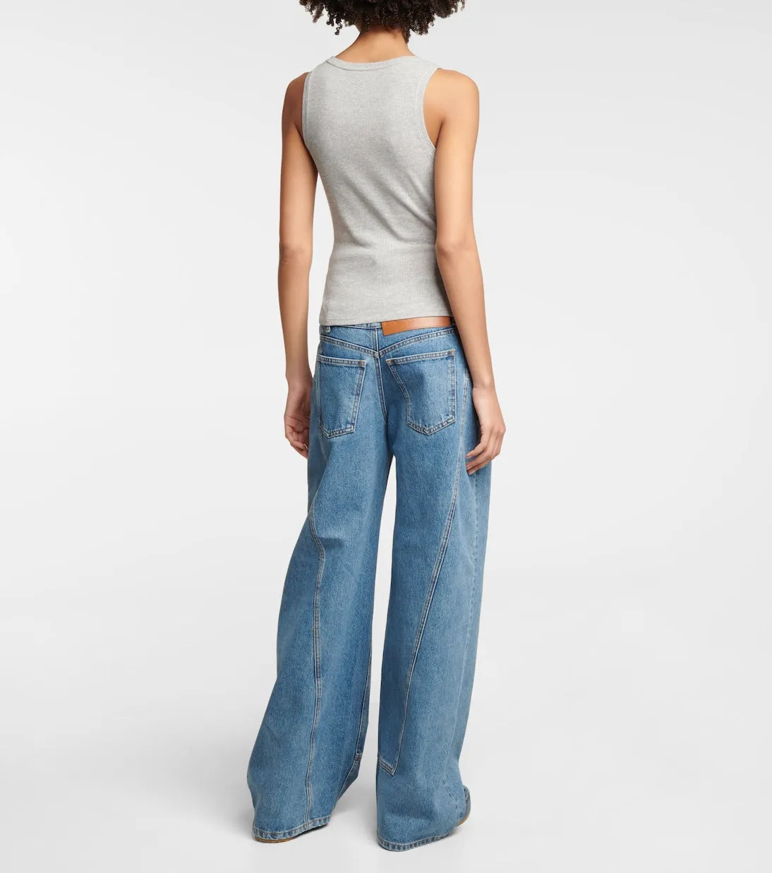 Loewe anagram ribbed jersey tank, gray