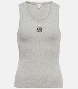 Loewe anagram ribbed jersey tank, gray