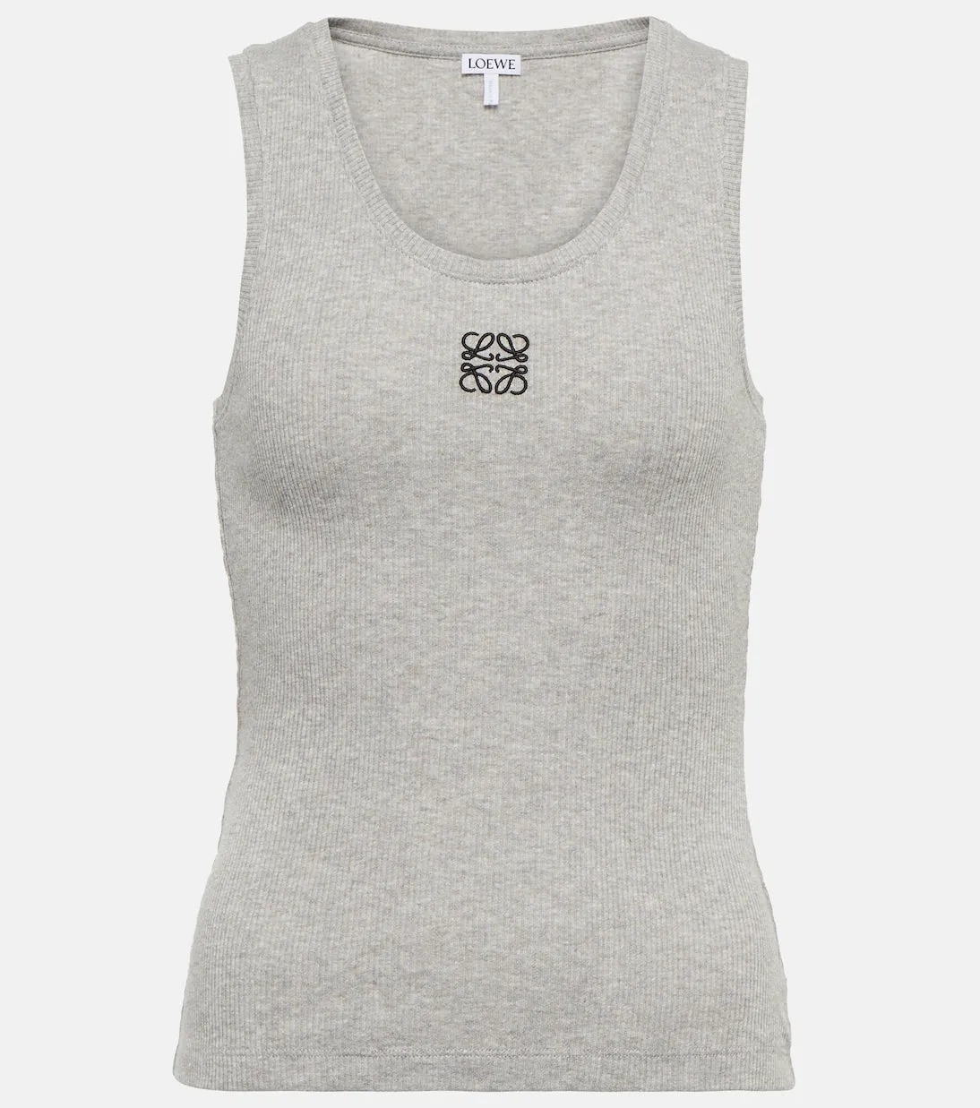Loewe anagram ribbed jersey tank, gray