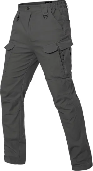 MANSDOUR Men's Cotton Hiking Tactical Pants Lightweight Stretch Military Combat Cargo Work Pants