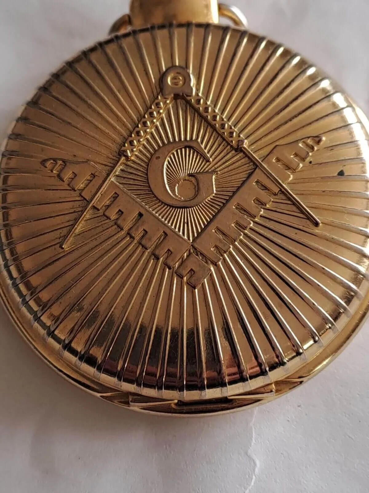 Masonic Pocket Watch Full Hunter Keystone Japanese Quartz