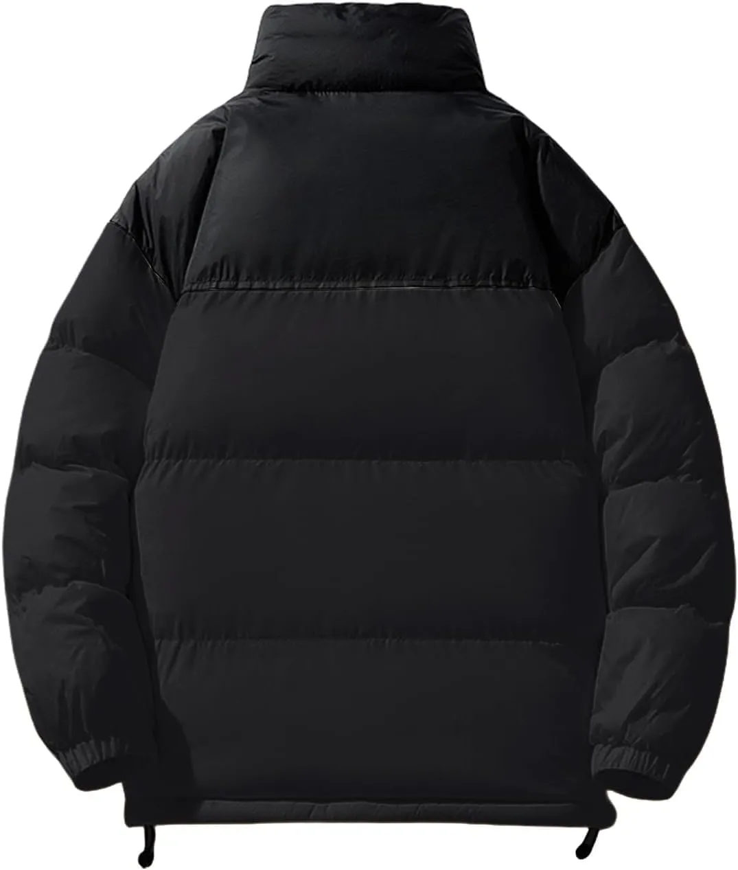 Men's Puffer Jacket Thickened Winter Warm Coat Stand Collar Color Block Zip Up Jacket Ski Bubble Coat Pockets
