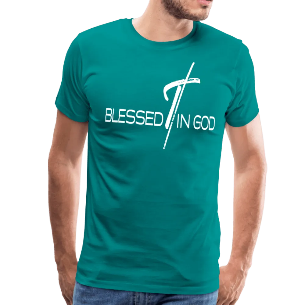Men's T-Shirt, Blessed In God Short Sleeve Graphic Tee