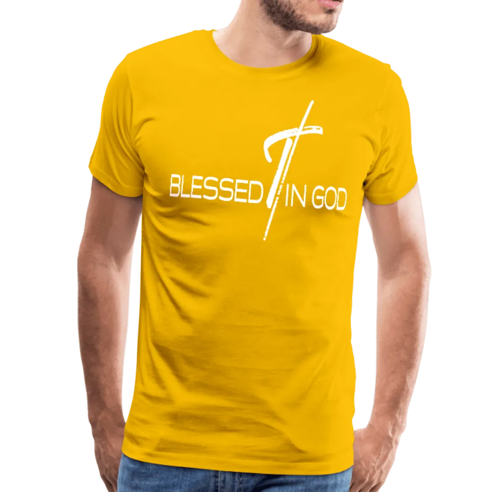 Men's T-Shirt, Blessed In God Short Sleeve Graphic Tee