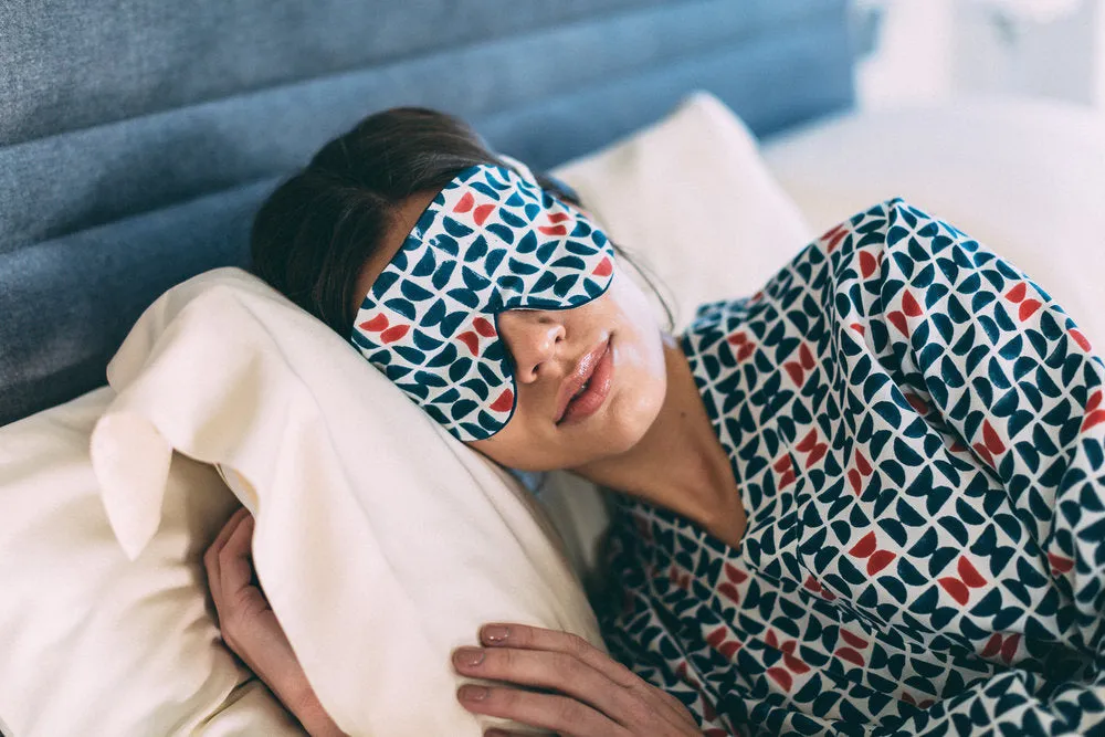 Mulberry Silk Eye Mask - Varanasi Navy