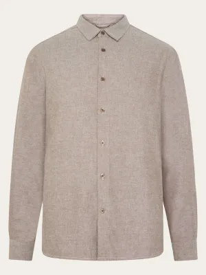 Regular fit heavy twill flannel shirt (Brown) - Knowledge Cotton Apparel