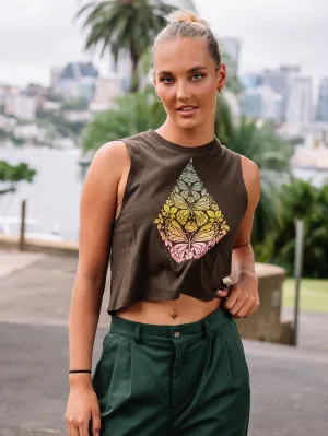 Stone Hour Crop Tank - Espresso