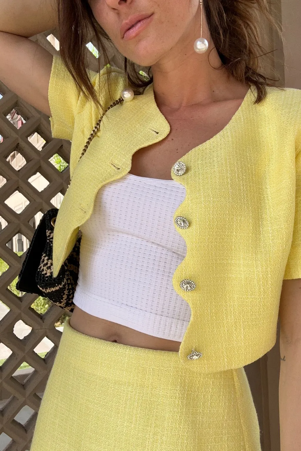 Sunday Yellow Cropped Jacket