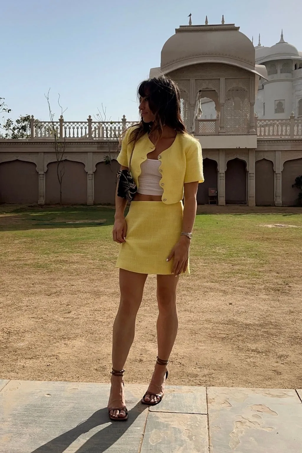 Sunday Yellow Cropped Jacket