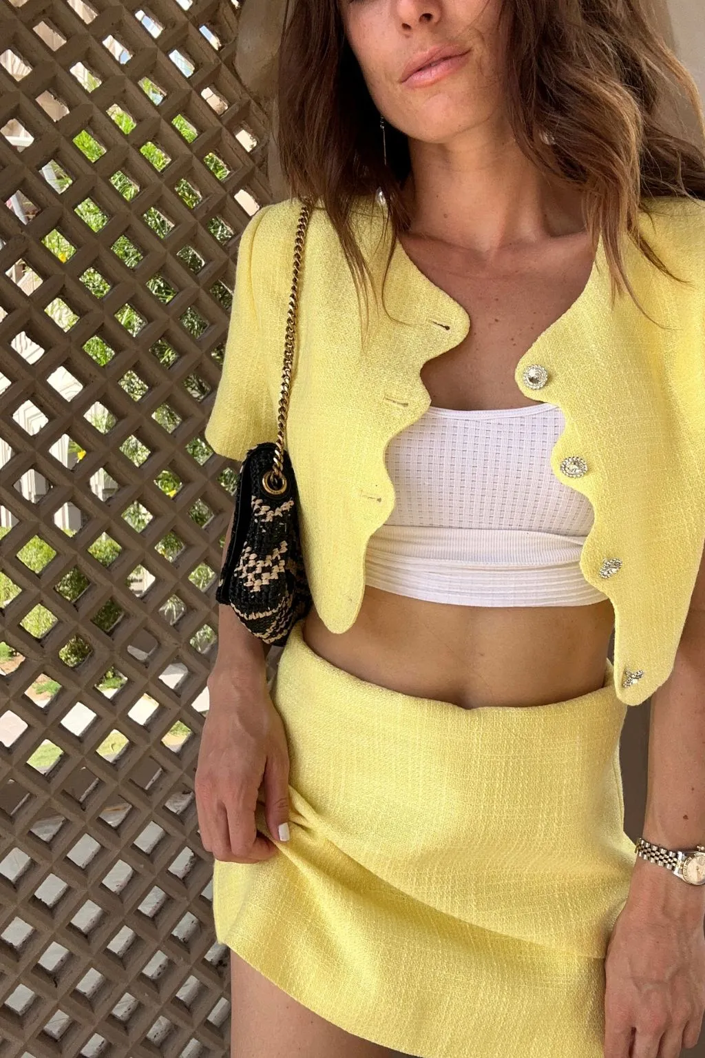 Sunday Yellow Cropped Jacket