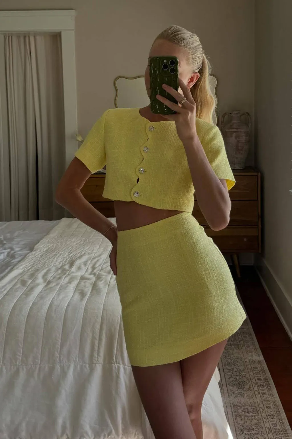 Sunday Yellow Cropped Jacket